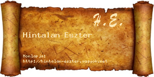 Hintalan Eszter névjegykártya